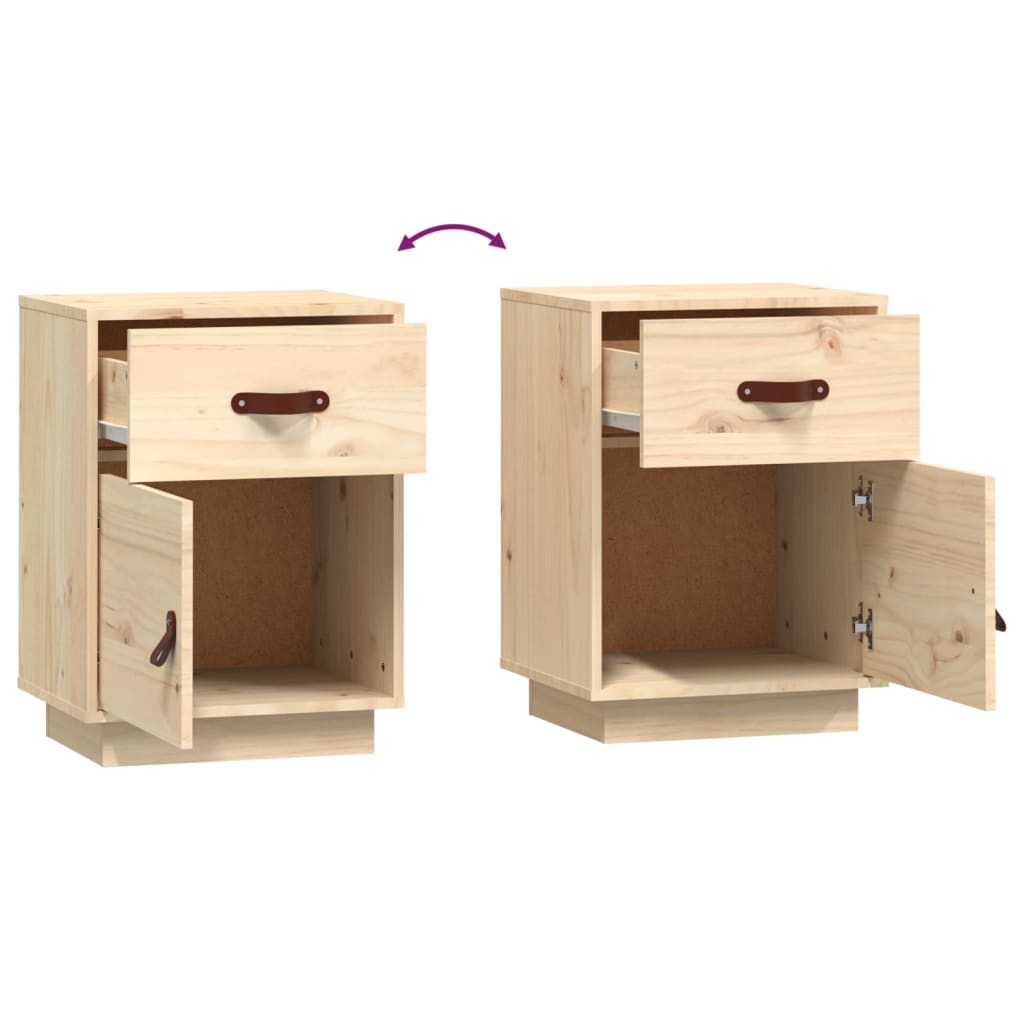 vidaXL Nachttische 2 Stk. 40x34x35 cm Massivholz Kiefer