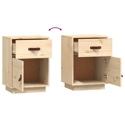 vidaXL Nachttische 2 Stk. 40x34x35 cm Massivholz Kiefer