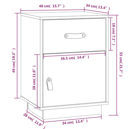 vidaXL Nachttische 2 Stk. 40x34x35 cm Massivholz Kiefer