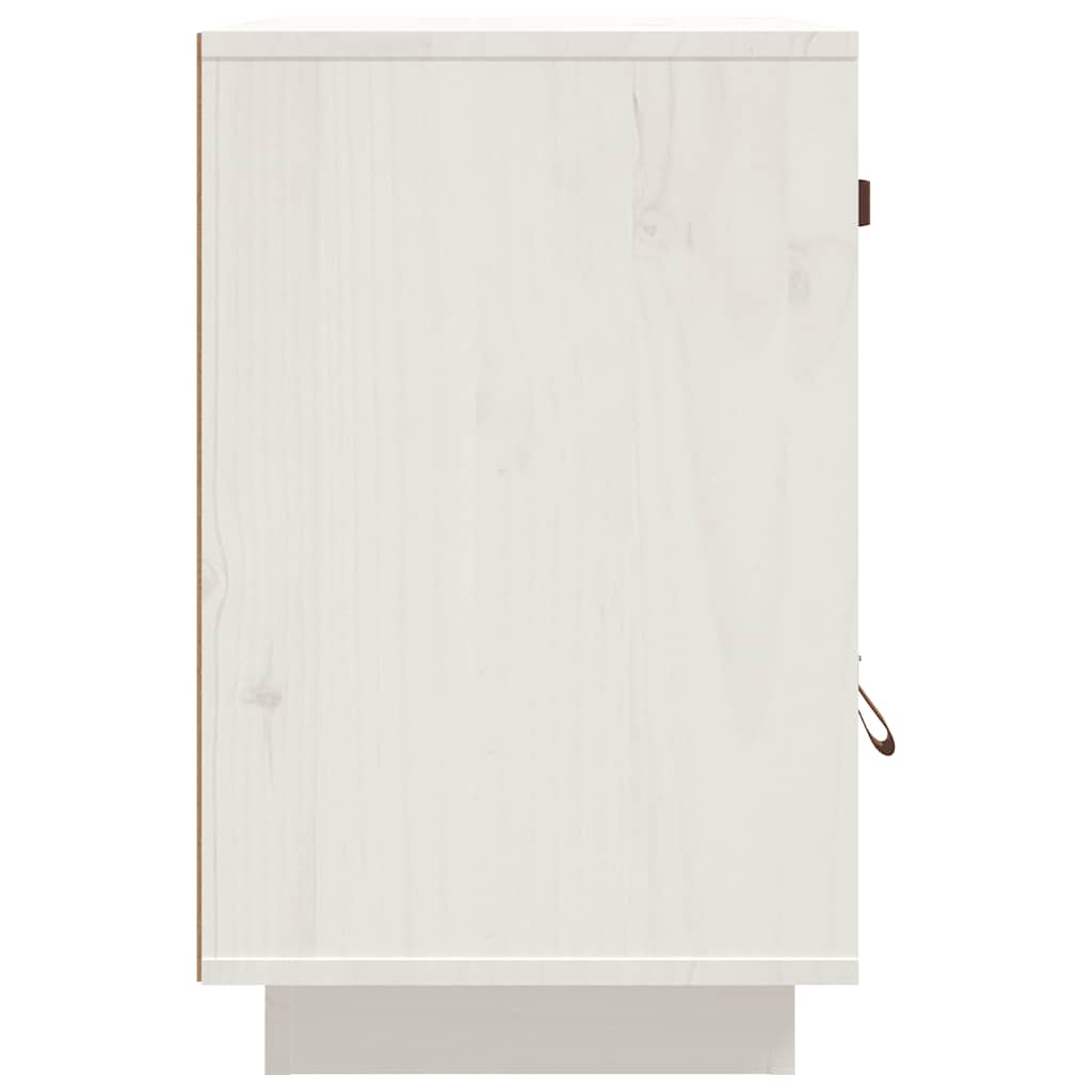 vidaXL Nachttisch Weiß 40x34x55 cm Massivholz Kiefer