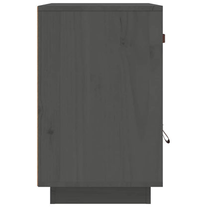 vidaXL Table de chevet gris 40x34x55 cm Bois de pin massif