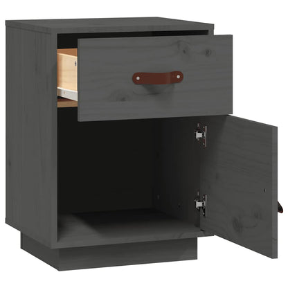 vidaXL Table de chevet gris 40x34x55 cm Bois de pin massif