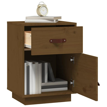 vidaXL Table de chevet marron miel 40x34x55 cm en pin massif