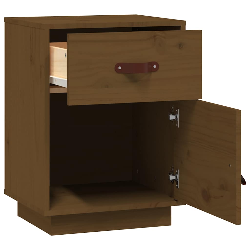 vidaXL Tables de chevet 2 pcs Marron miel 40x34x55 cm Bois de pin massif