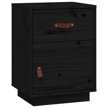 vidaXL Table de chevet Noir 40x34x55 cm Bois de pin massif