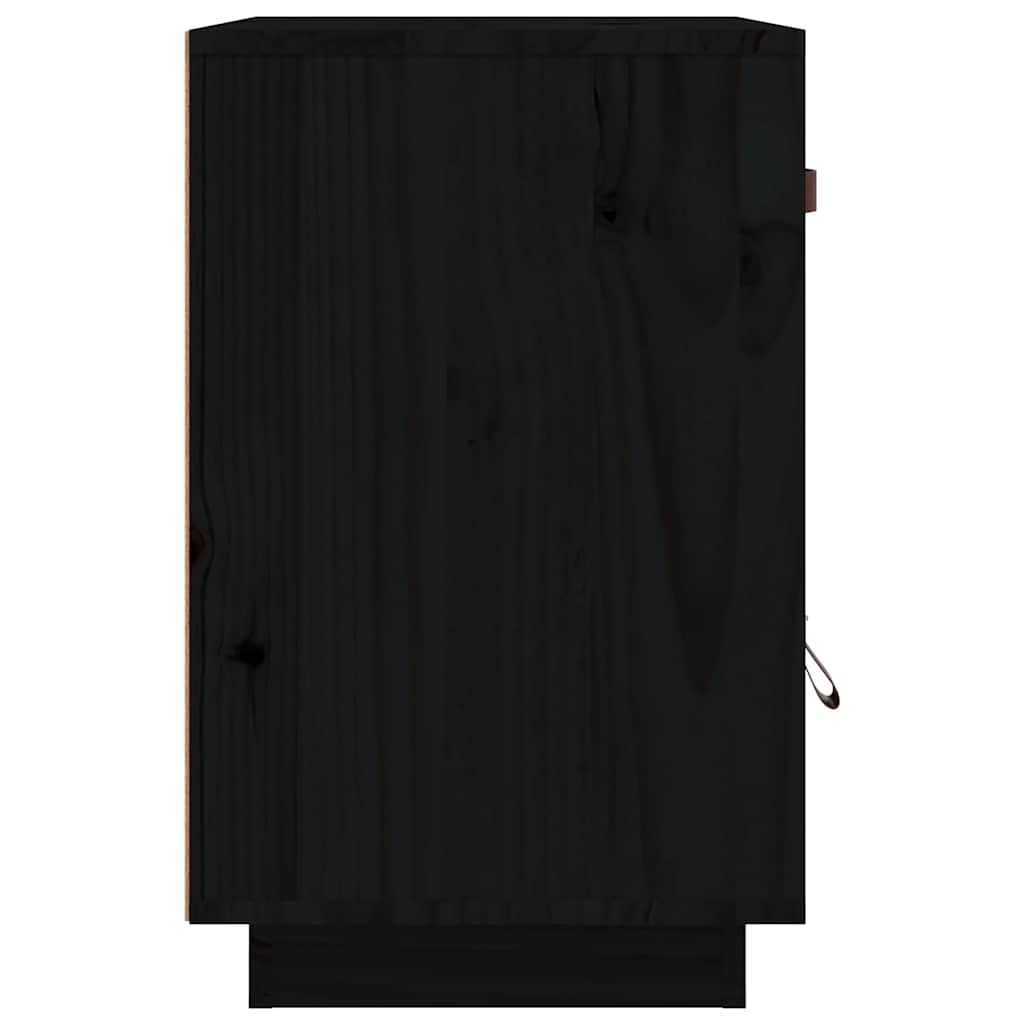vidaXL Table de chevet Noir 40x34x55 cm Bois de pin massif