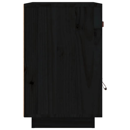vidaXL Table de chevet Noir 40x34x55 cm Bois de pin massif
