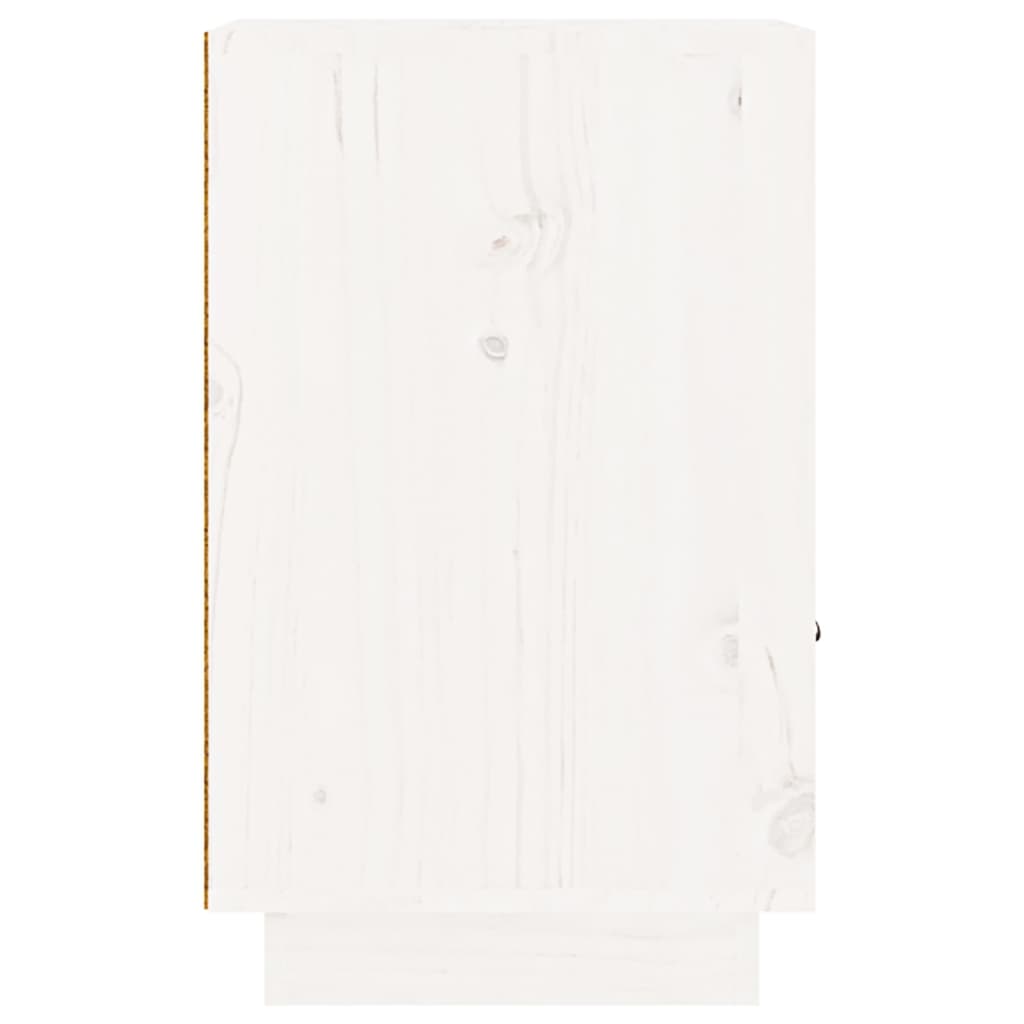 vidaXL Tables de chevet 2 pcs Blanc 40x34x55 cm Bois de pin massif