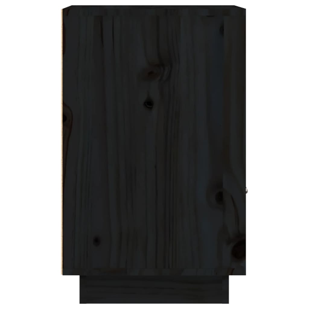 vidaXL Nachttisch Schwarz 40x34x55 cm Massivholz Kiefer