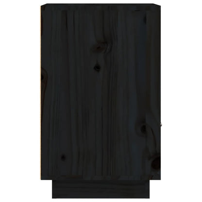 vidaXL Nachttisch Schwarz 40x34x55 cm Massivholz Kiefer