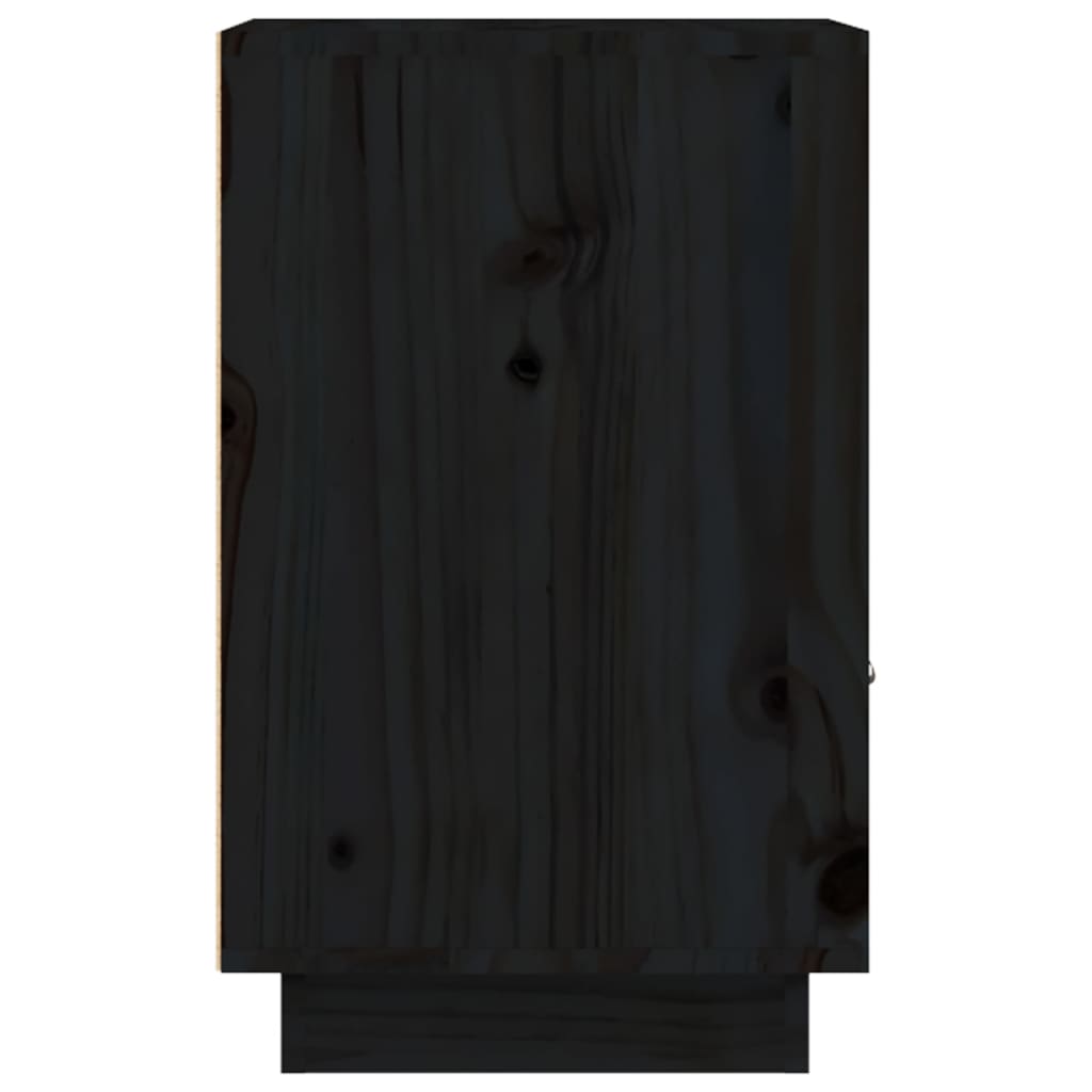 vidaXL Nachttische 2 Stk. Schwarz 40x34x55 cm Massivholz Kiefer