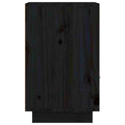 vidaXL Nachttische 2 Stk. Schwarz 40x34x55 cm Massivholz Kiefer