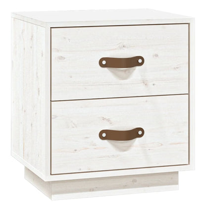 vidaXL Table de chevet blanc 40x34x45 cm Bois de pin massif