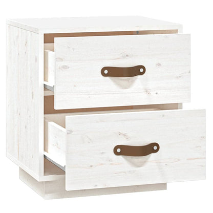 vidaXL Table de chevet blanc 40x34x45 cm Bois de pin massif