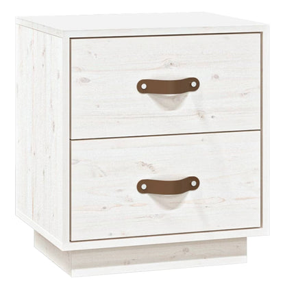 vidaXL Tables de chevet 2 pcs Blanc 40x34x45 cm Bois de pin massif