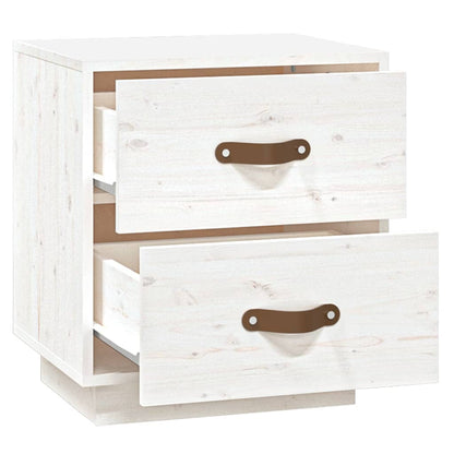 vidaXL Tables de chevet 2 pcs Blanc 40x34x45 cm Bois de pin massif