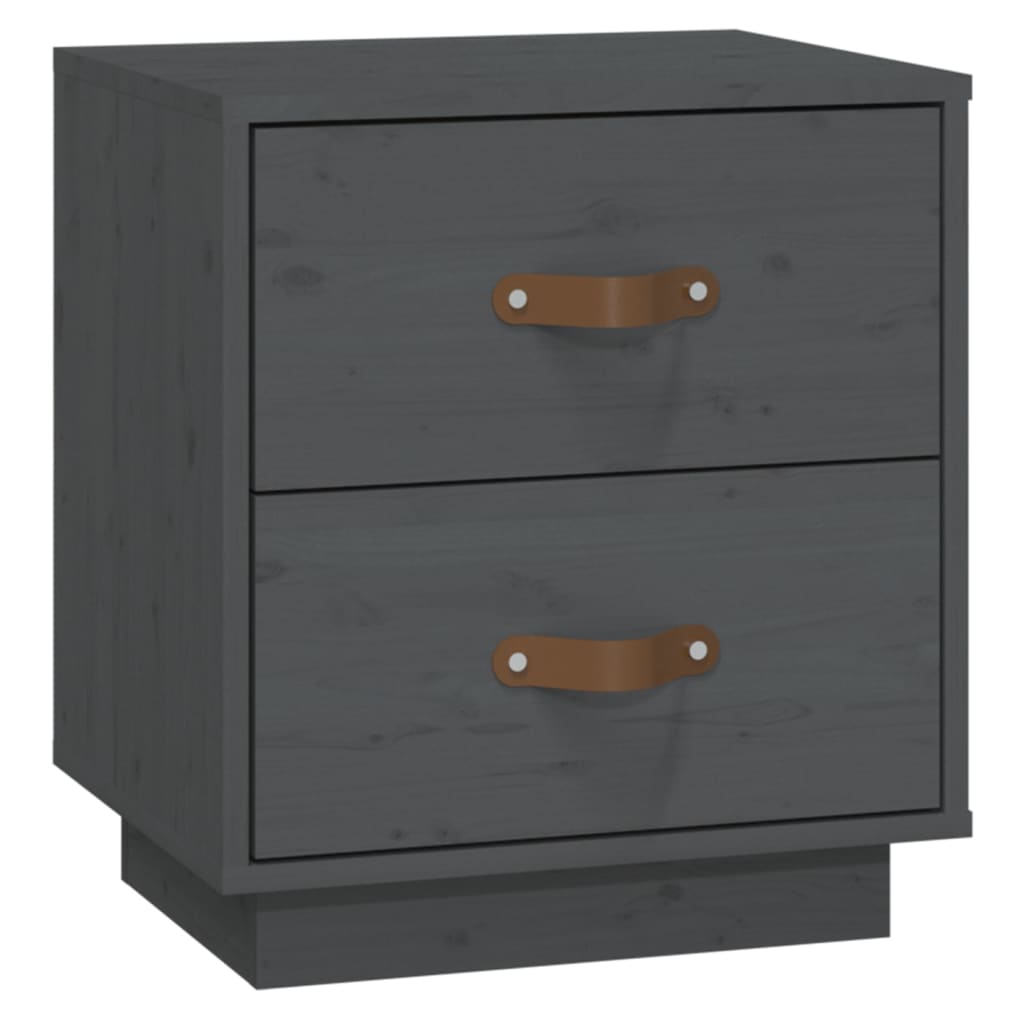 vidaXL Nachttisch Grau 40x34x45 cm Massivholz Kiefer