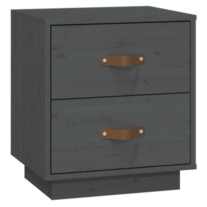 vidaXL Nachttisch Grau 40x34x45 cm Massivholz Kiefer