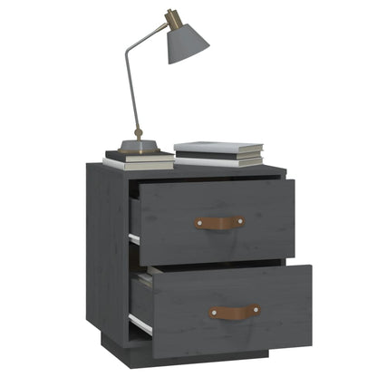 vidaXL Nachttisch Grau 40x34x45 cm Massivholz Kiefer