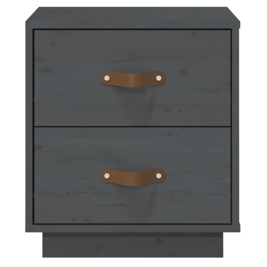 vidaXL Nachttisch Grau 40x34x45 cm Massivholz Kiefer