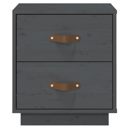 vidaXL Nachttisch Grau 40x34x45 cm Massivholz Kiefer