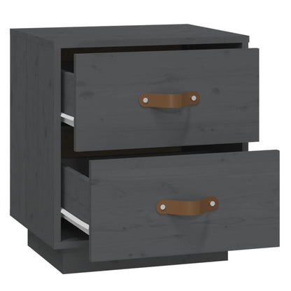 vidaXL Nachttisch Grau 40x34x45 cm Massivholz Kiefer
