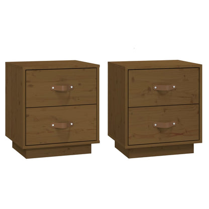 vidaXL Tables de chevet 2 pcs Marron miel 40x34x45 cm Bois de pin massif