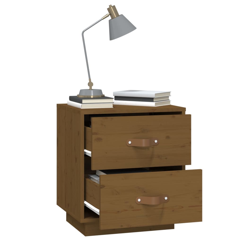 vidaXL Tables de chevet 2 pcs Marron miel 40x34x45 cm Bois de pin massif