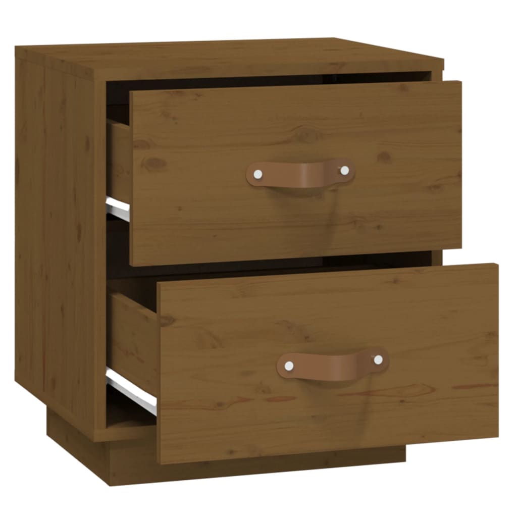 vidaXL Tables de chevet 2 pcs Marron miel 40x34x45 cm Bois de pin massif