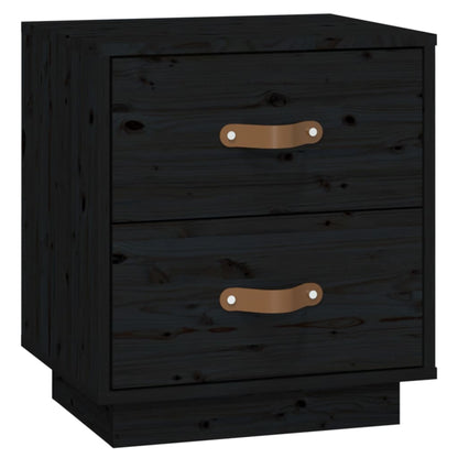 vidaXL Nachttisch Schwarz 40x34x45 cm Massivholz Kiefer