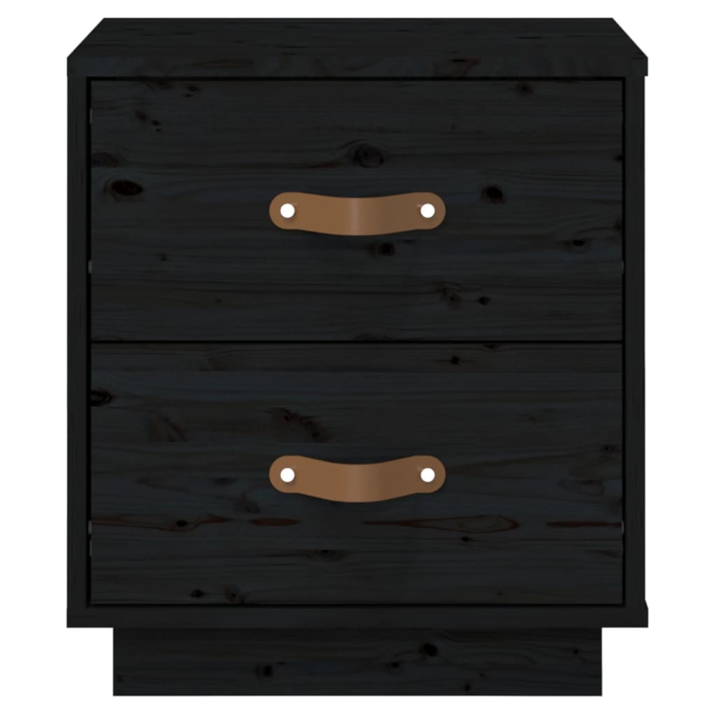 vidaXL Nachttisch Schwarz 40x34x45 cm Massivholz Kiefer