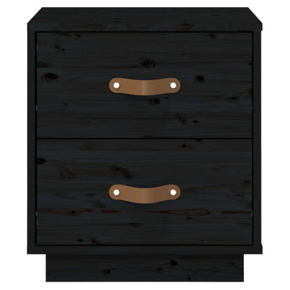 vidaXL Nachttisch Schwarz 40x34x45 cm Massivholz Kiefer