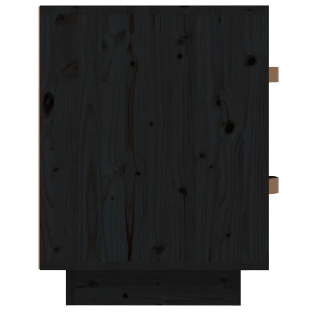 vidaXL Nachttisch Schwarz 40x34x45 cm Massivholz Kiefer