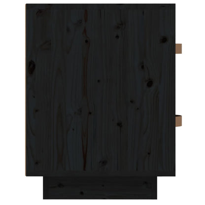 vidaXL Nachttisch Schwarz 40x34x45 cm Massivholz Kiefer