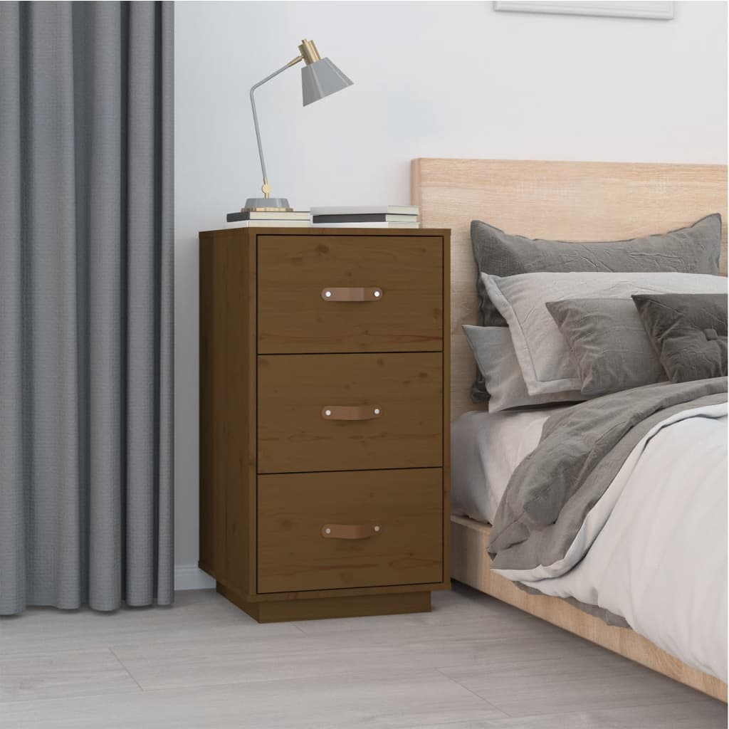 vidaXL Nachttische 2 Stk. Honigbraun 40x40x75 cm Massivholz Kiefer