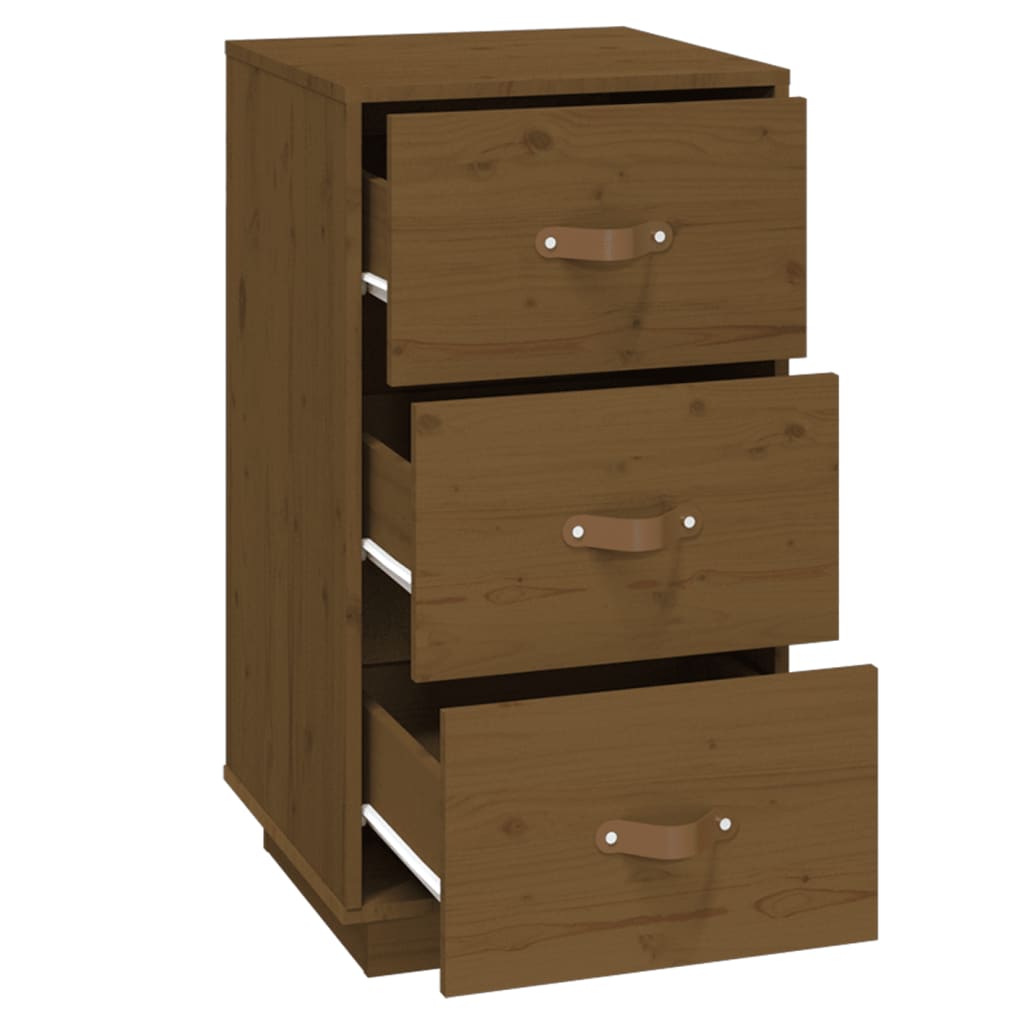 vidaXL Nachttische 2 Stk. Honigbraun 40x40x75 cm Massivholz Kiefer