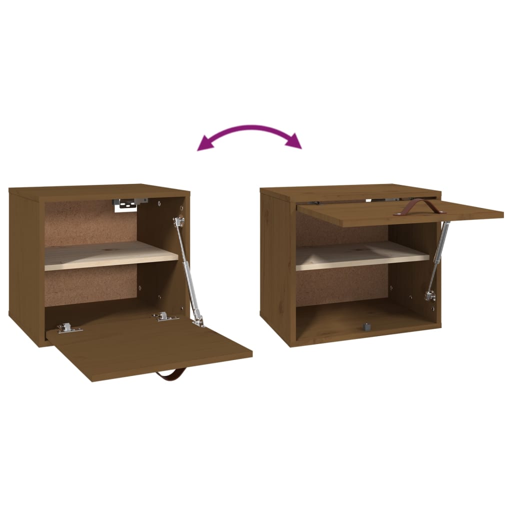 vidaXL Wandschrank Honigbraun 40x30x35 cm Massivholz Kiefer