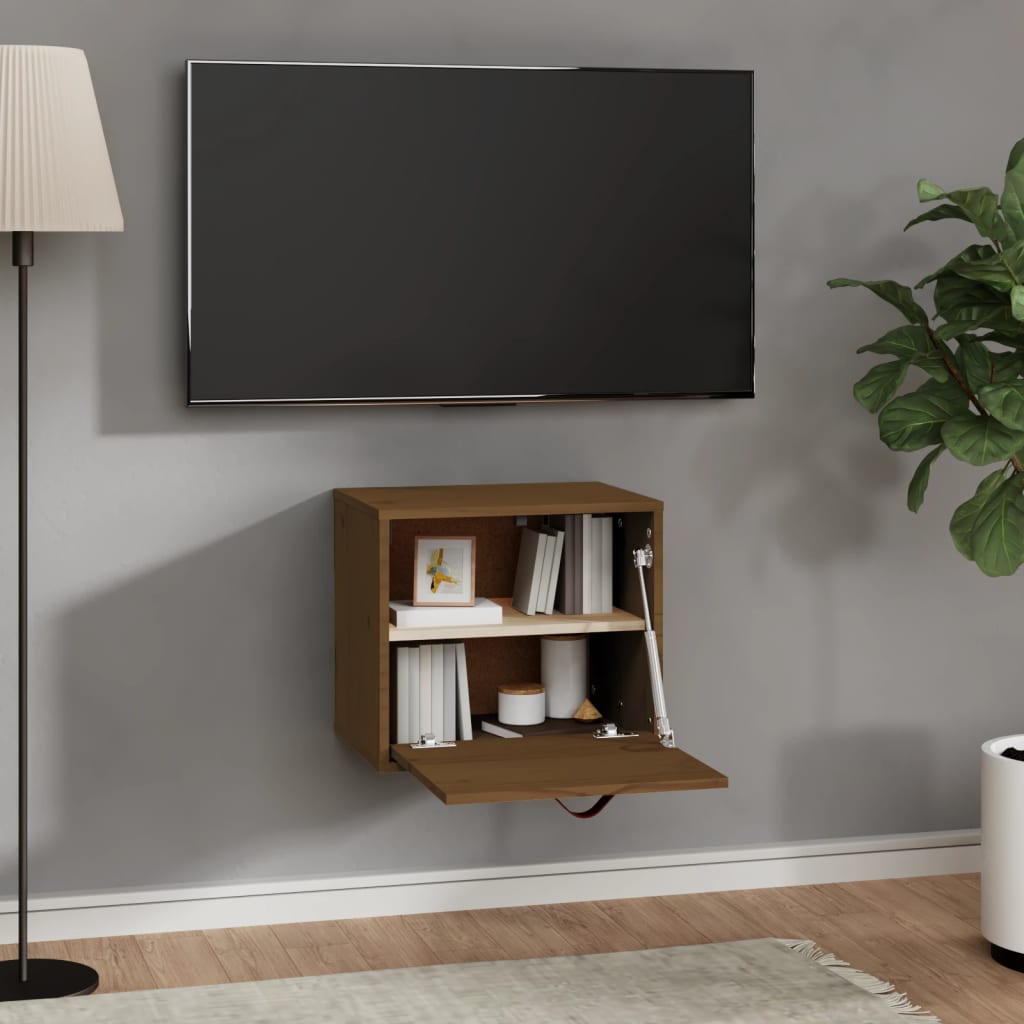 vidaXL Wandschrank Honigbraun 40x30x35 cm Massivholz Kiefer