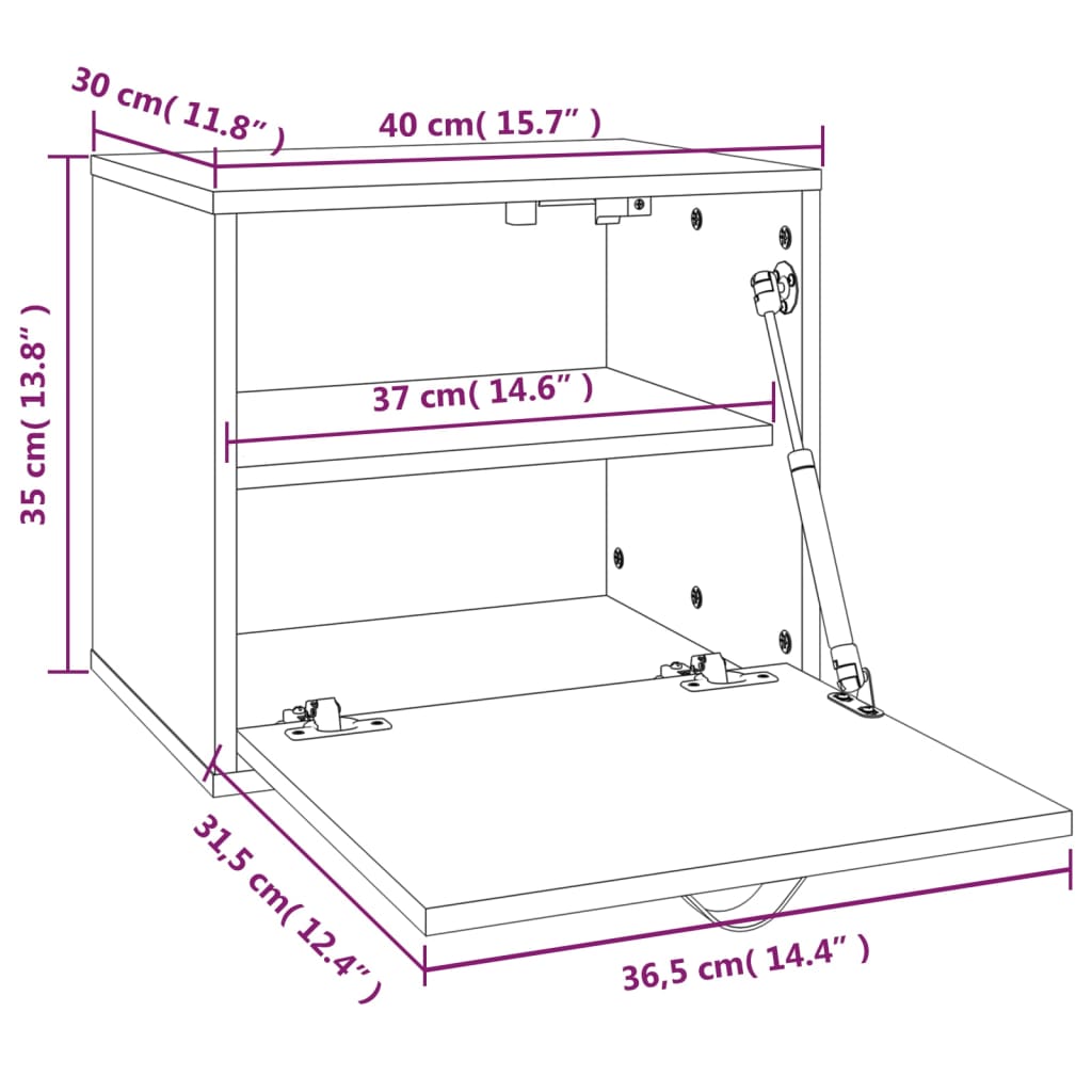 vidaXL Wandschrank Honigbraun 40x30x35 cm Massivholz Kiefer
