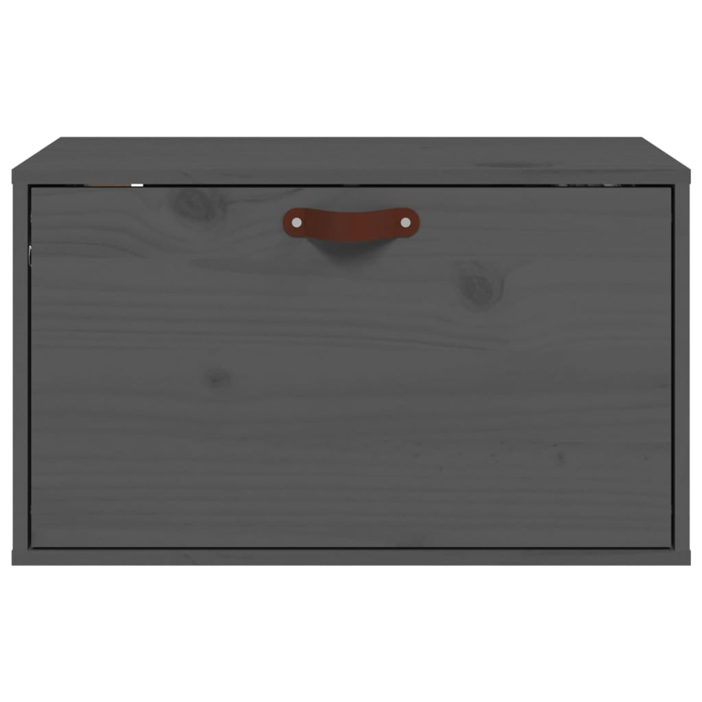 vidaXL Wandschrank Grau 60x30x35 cm Massivholz Kiefer