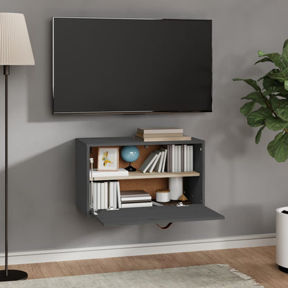 vidaXL Wandschrank Grau 60x30x35 cm Massivholz Kiefer