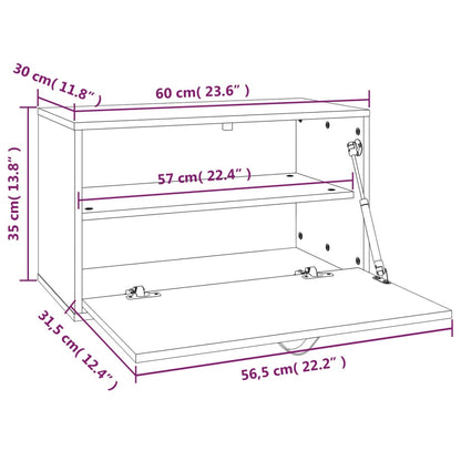 vidaXL Wandschrank Honigbraun 60x30x35 cm Massivholz Kiefer