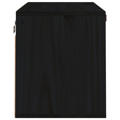 vidaXL Wandschrank Schwarz 60x30x35 cm Massivholz Kiefer