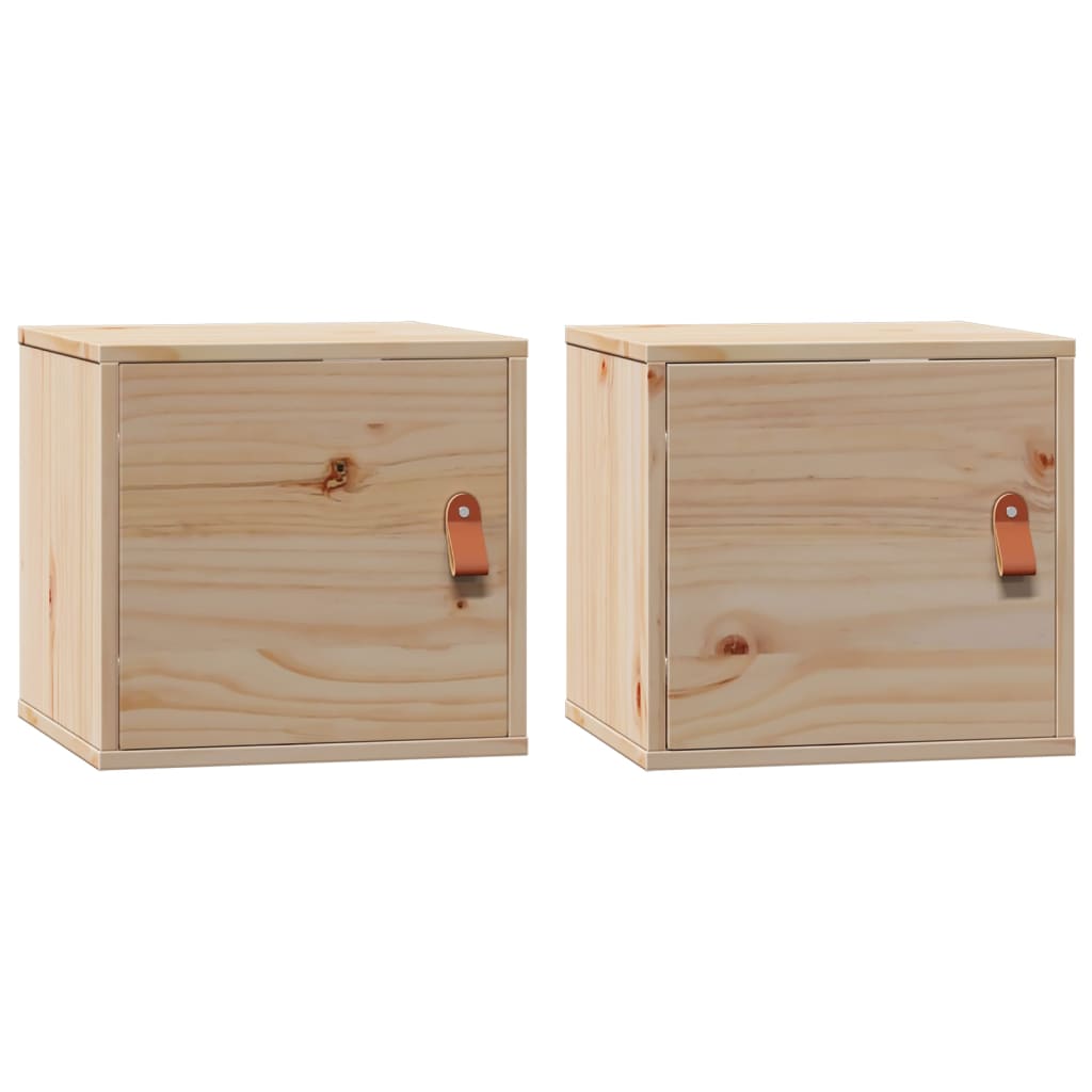vidaXL Wandschränke 2 Stk. 31,5x30x30 cm Massivholz Kiefer