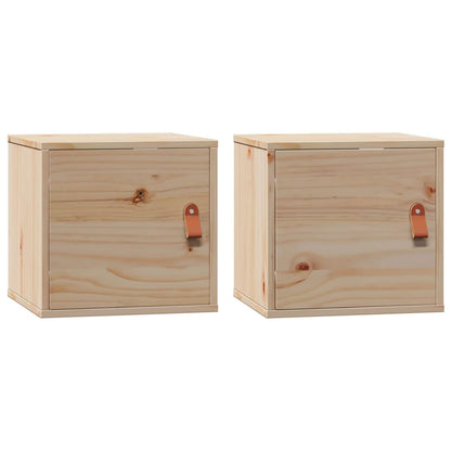 vidaXL Wandschränke 2 Stk. 31,5x30x30 cm Massivholz Kiefer