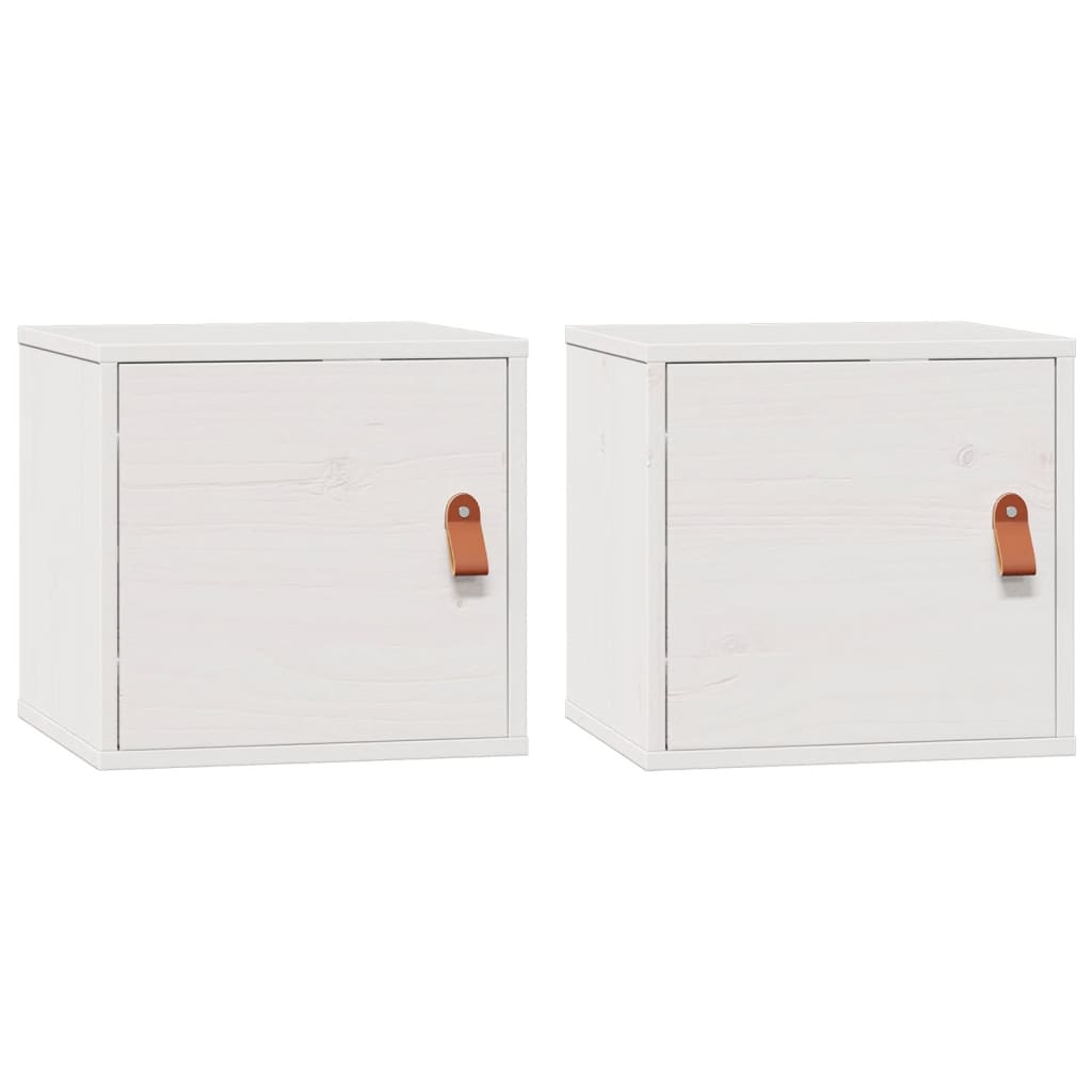 vidaXL Meubles hauts muraux 2 pcs Blanc 31,5x30x30 cm Bois de pin massif