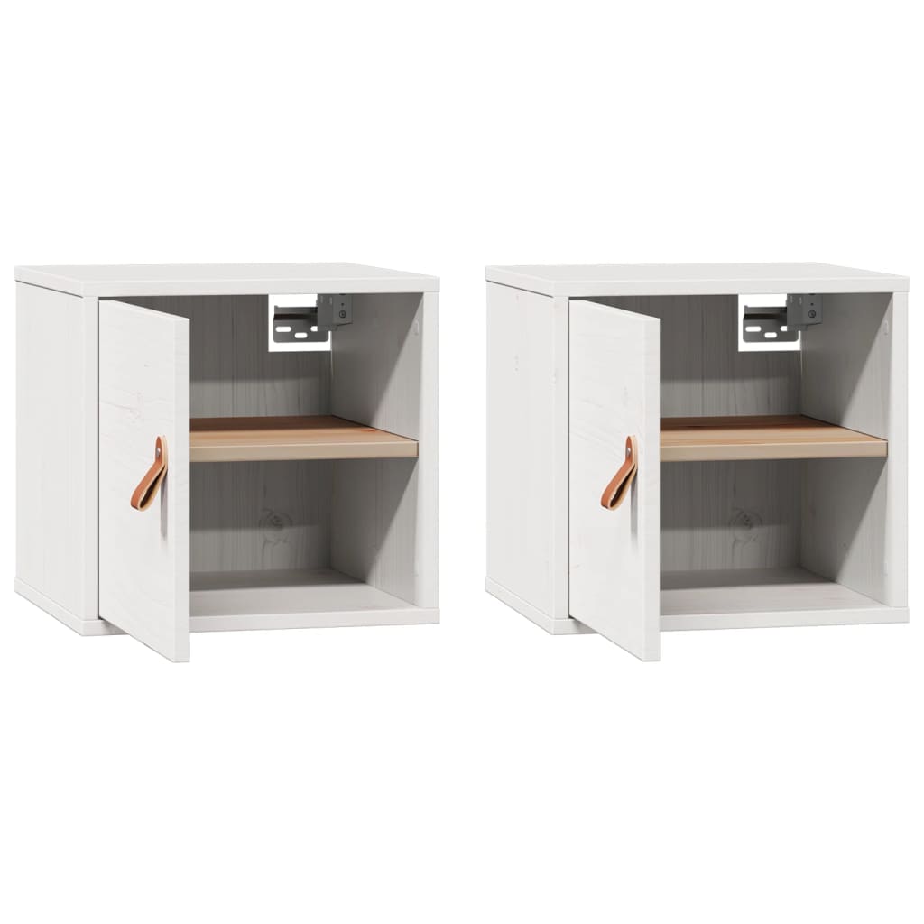 vidaXL Meubles hauts muraux 2 pcs Blanc 31,5x30x30 cm Bois de pin massif