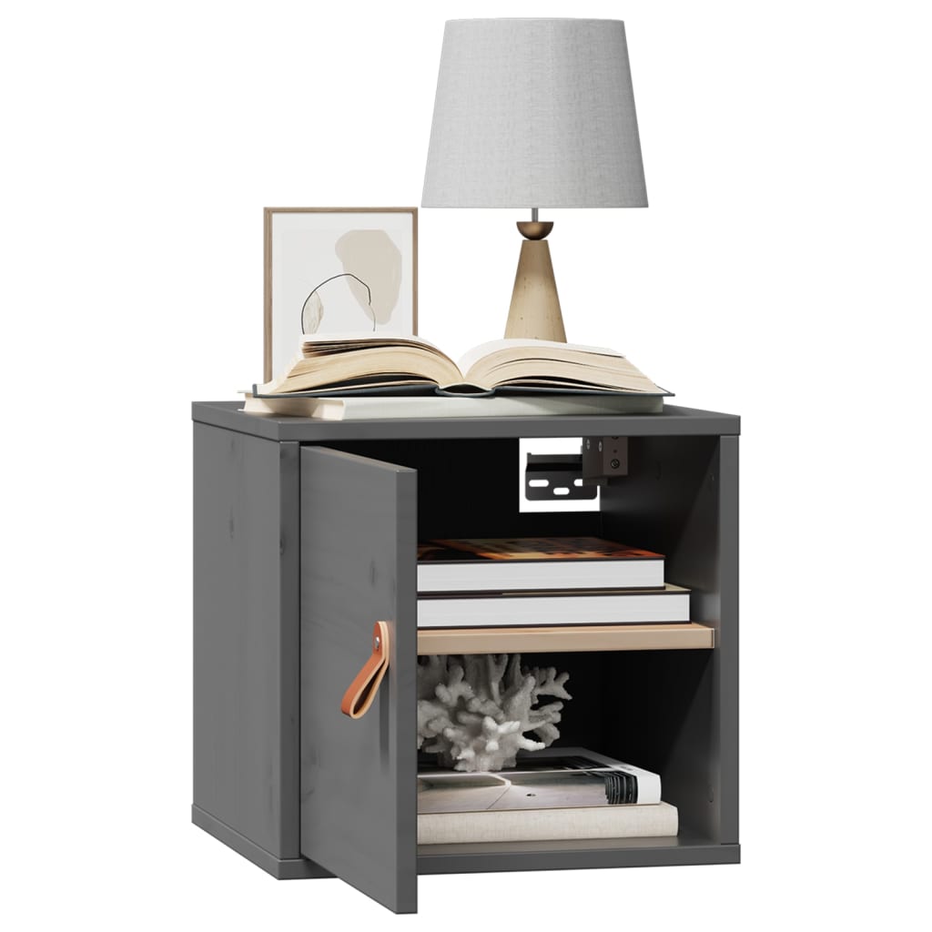 vidaXL Wandschrank Grau 31,5x30x30 cm Massivholz Kiefer