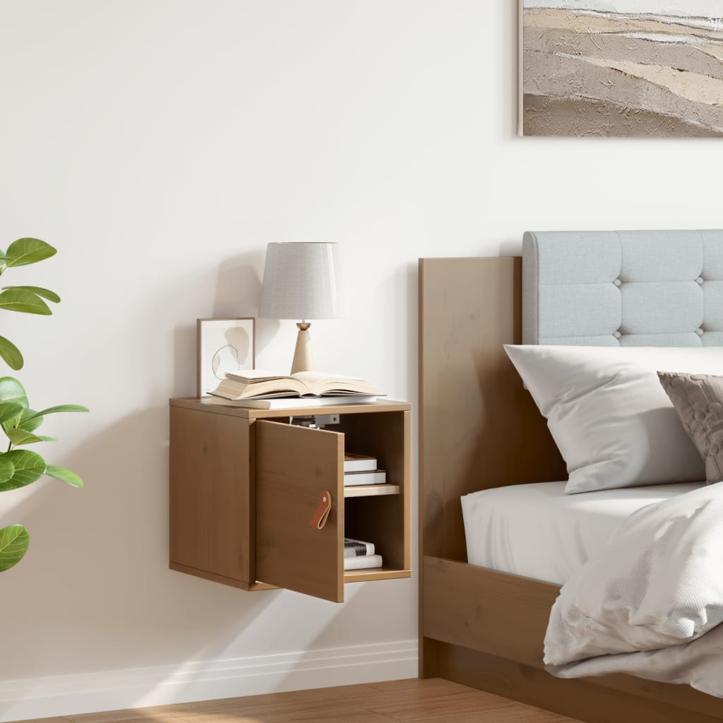 vidaXL Meuble mural marron miel 31,5x30x30 cm Pin massif