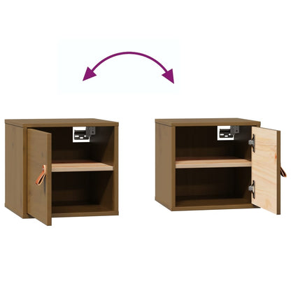 vidaXL Meuble mural marron miel 31,5x30x30 cm Pin massif